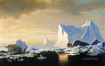 William Bradford Painting - Icebergs in the Arctic William Bradford 1882 seascape William Bradford